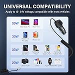 SUNDA USB C Fast Car Charger 51W Dual Ports, Built-in 5.9FT Type C Phone Charger Cable, USB-C Port Charger with PPS 33W/PD 30W/&QC 18W, Compatible with Samsung Galaxy S22/S21/A12/A20/A51/Note22