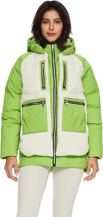 Orolay Womens Thickened Winter Down Coat Windproof Hooded Puffer Jacket with 6 Pockets