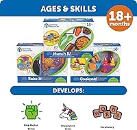 Vista 5 de Learning Resources New Sprouts Munch It! Set de alimentos - Accesorios de cocina de juguete, juguetes de simulación, juegos de mesa de picnic