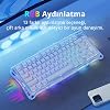 GravaStar Mercury K1%75 Mavi Oyun Klavyesi, Alüminyum Alaşımlı Mekanik Klavye, Contalı Çalışırken Değiştirilebilir Soket, Doğrusal Anahtarlar, RGB Arka Aydınlatma, Oyun, Ofis