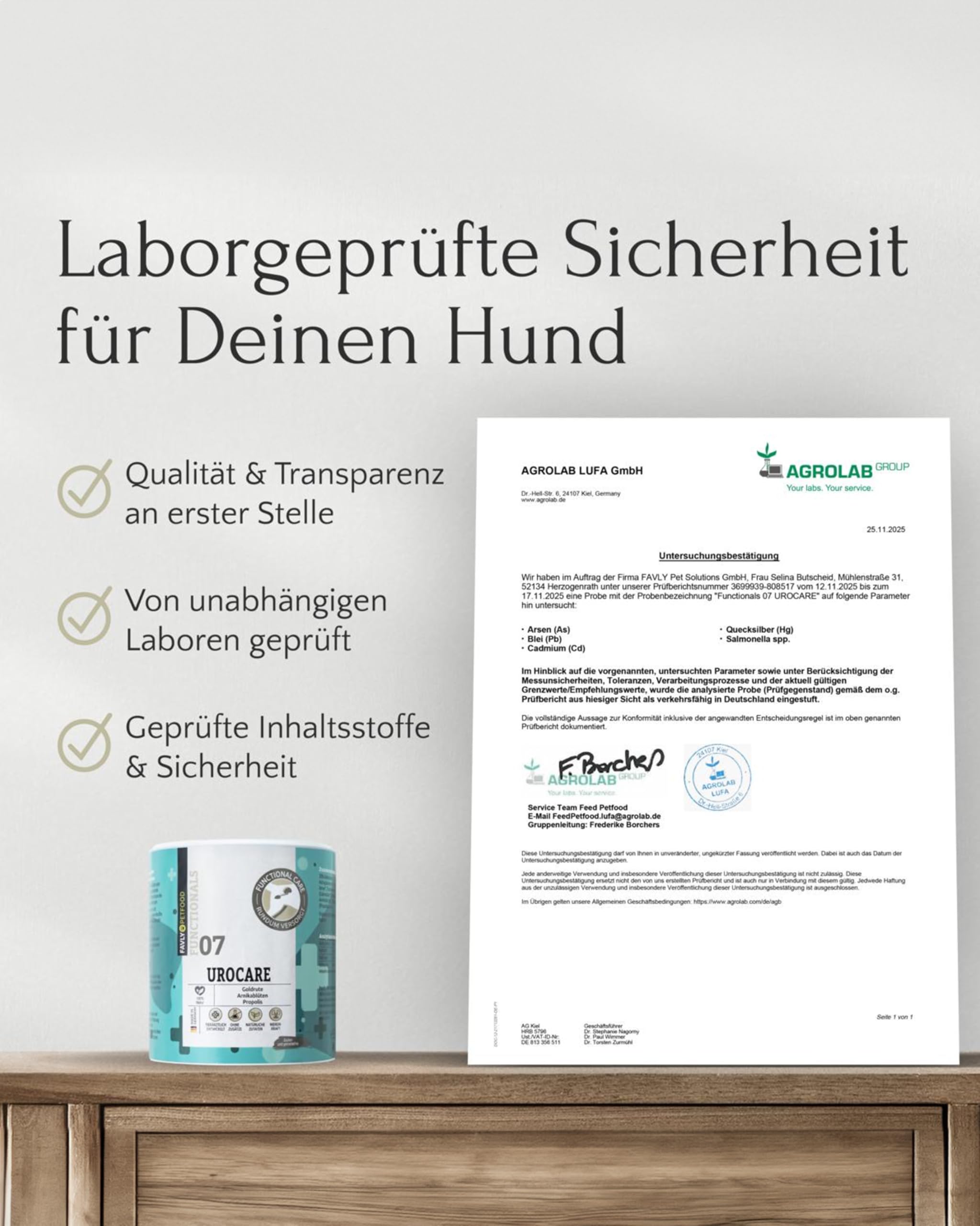 FAVLY – UROCARE Nieren & Blase Pulver 250g für Hunde & Katzen – Futtertopping zur Unterstützung bei Harnstein, Infekt & CNI – mit Arnika, Propolis, Ringelblume & Kokos – Ohne Getreide & Zusätze