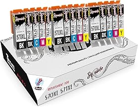 15 x PGI-570XL CLI-571XL PGI-570 CLI-571 Ink Cartridges Compatible with Canon Pixma MG5750 MG5751 MG5752 MG5753 MG6850 MG6851 MG6852 MG6853 MG7750 TS5050 TS50511 TS6050 TS6051 TS6052