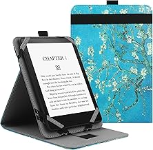 VOVIPO Universal Case for 6" 6.8" 7" Kindle Paperwhite/colorsoft eReaders,Stand Cover with Strap Compatible with Kindle/Kobo/Tolino/Pocketbook/Sony 6-6.8-7 Inch ebook readers-Apricot Flower