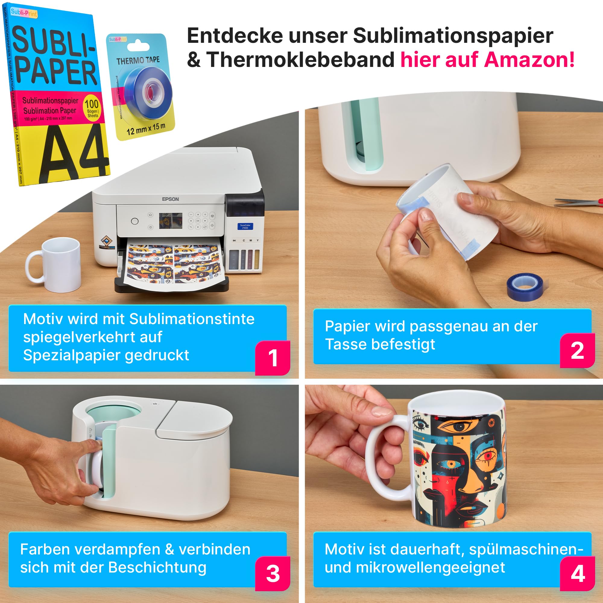 Sublimationstassen Classic - 24x Sublimationstassen AAA Classic – hochwertige Sublimation Rohlinge, einzeln im Transportkarton, perfekt für Sublimationsdruck & Fototassen.