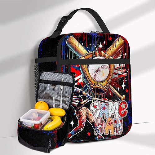 Miniatura 13 de Lonchera con aislamiento térmico para videojuegos, para niños, reutilizable, portátil, con control de videojuegos, para niños, adolescentes,