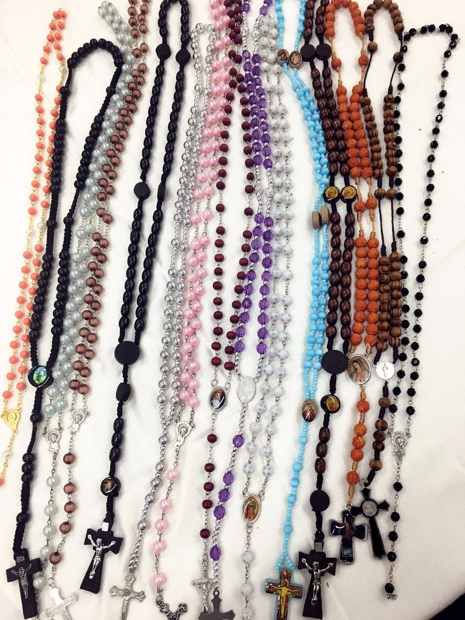 CLGIFT 12pcs mix lot rosary necklace Religious catholic Crucifix cross wholesale lot