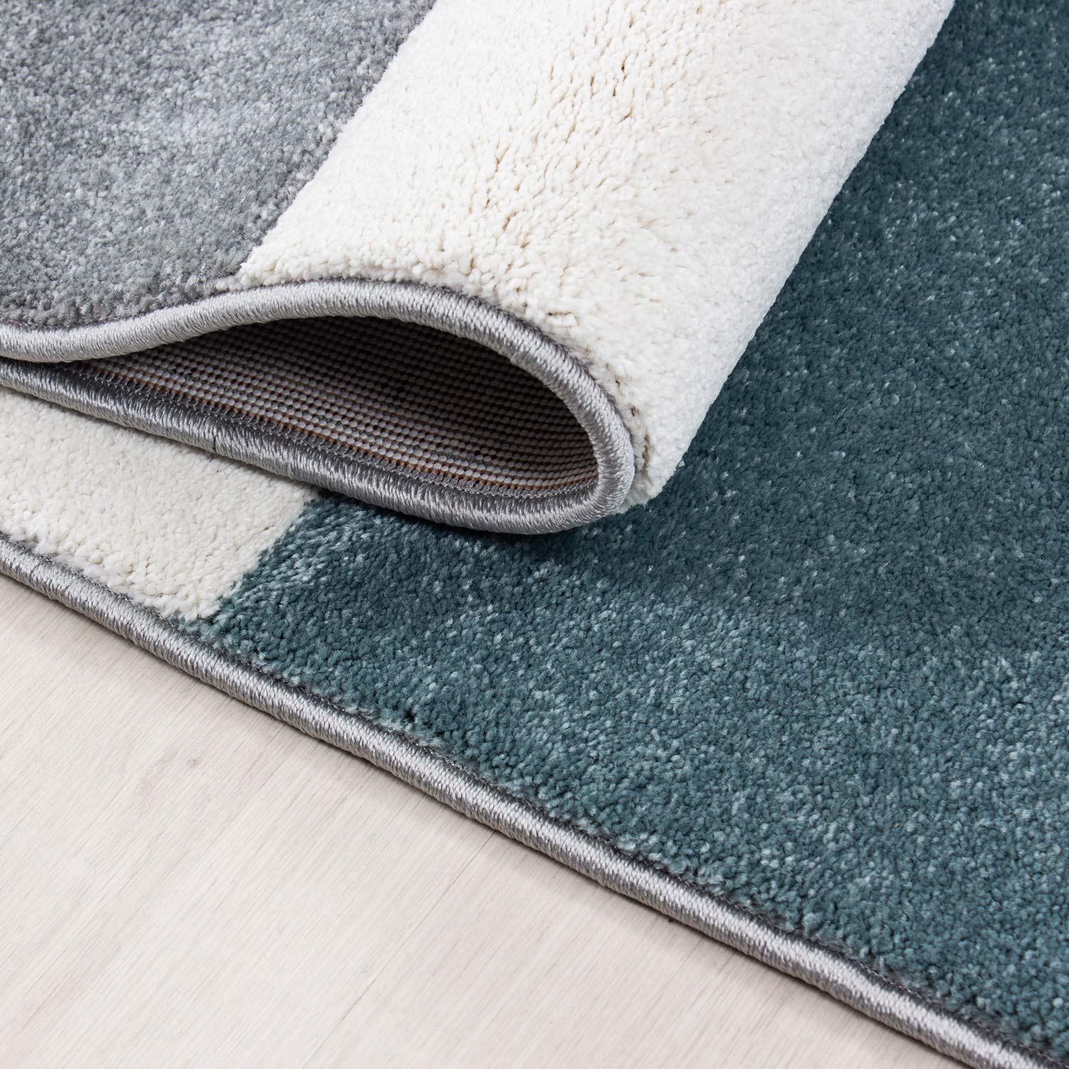 Teppium Tappeto per Soggiorno 200x300 (200 x 290 cm) Blu- Design Moderno Rettangolare Tappeto a Pelo Corto per Cucina, Sala da Pranzo e Camera da Letto, Extra Morbido e Facile da Pulire