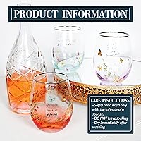 Vista 8 de Pavilion - Copa de vino sin tallo de 20 onzas, copa de amistad de diamantes para mujeres, cumpleaños, boda, Navidad, regalo del día de la madre, 1