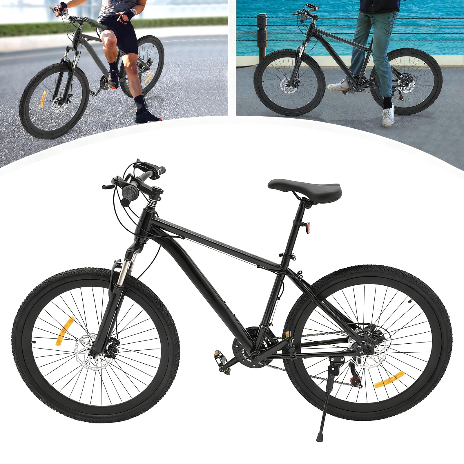 Mountain Hardtail - Bicicleta de montaña para adultos de 26 pulgadas, 21 velocidades, con frenos de disco y horquilla de suspensión, bicicleta de ciudad a partir de 12 años hasta 100 kg, para
