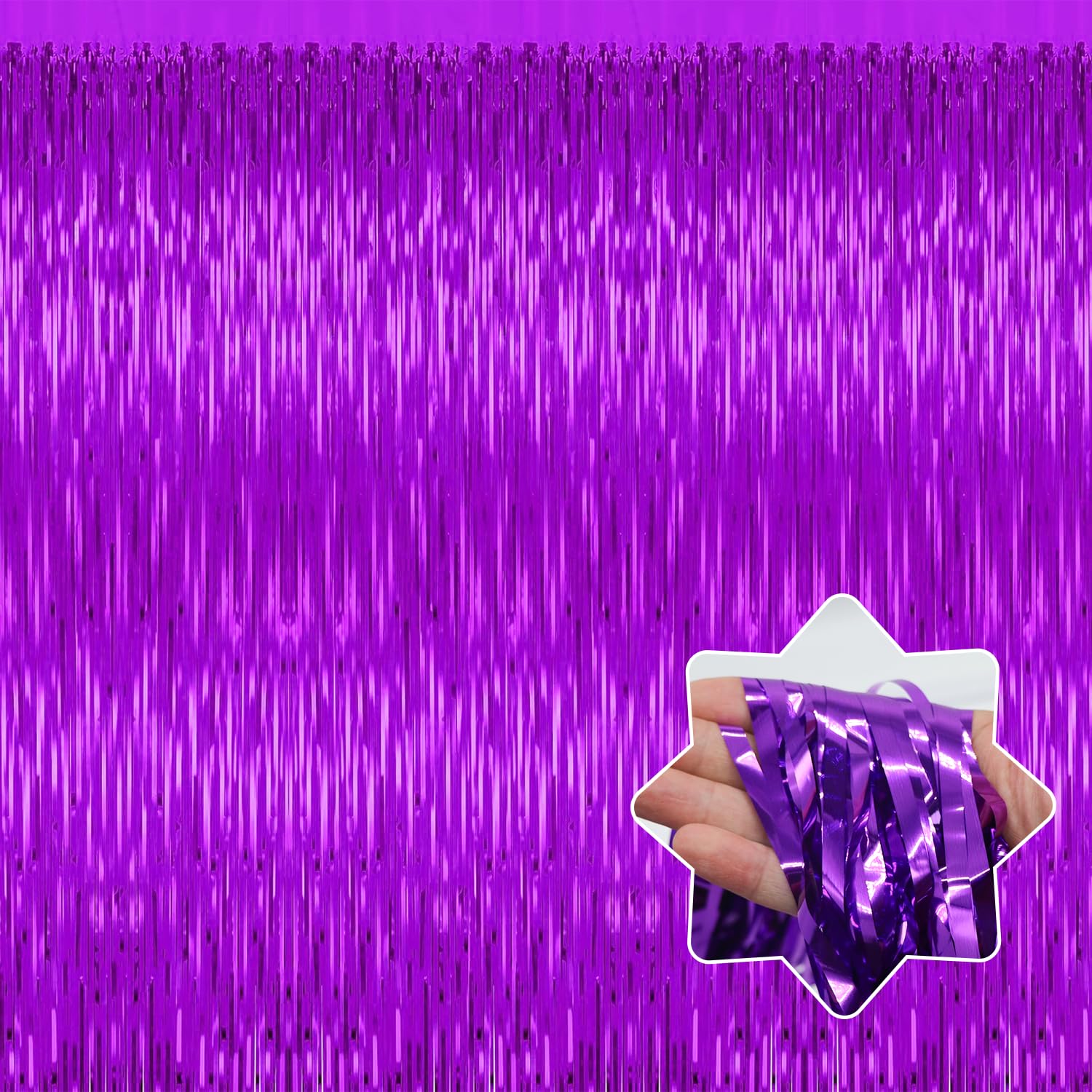 5 Pack Purple Backdrop Tinsel Streamers Foil Fringe Backdrop Halloween Party Decorations Purple Backdrop Curtain Birthday Graduation Bachelorette