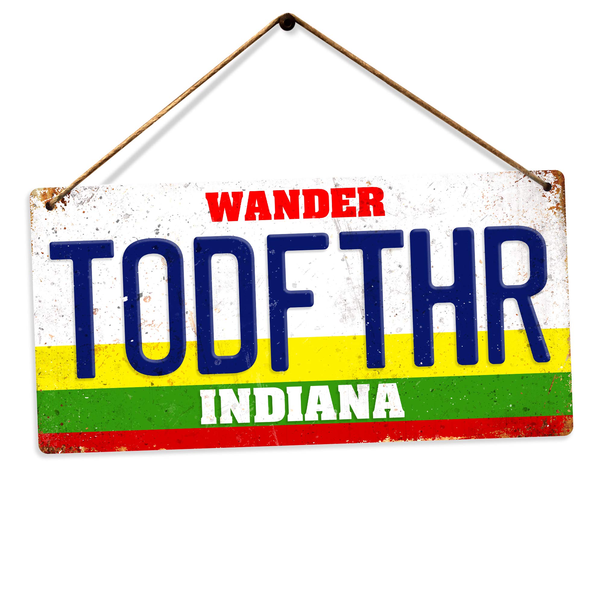 TODFTHR Hopper Number Plate | Printed Metal Wall Sign Plaque – Twine | Printed Metal Wall Sign Plaque