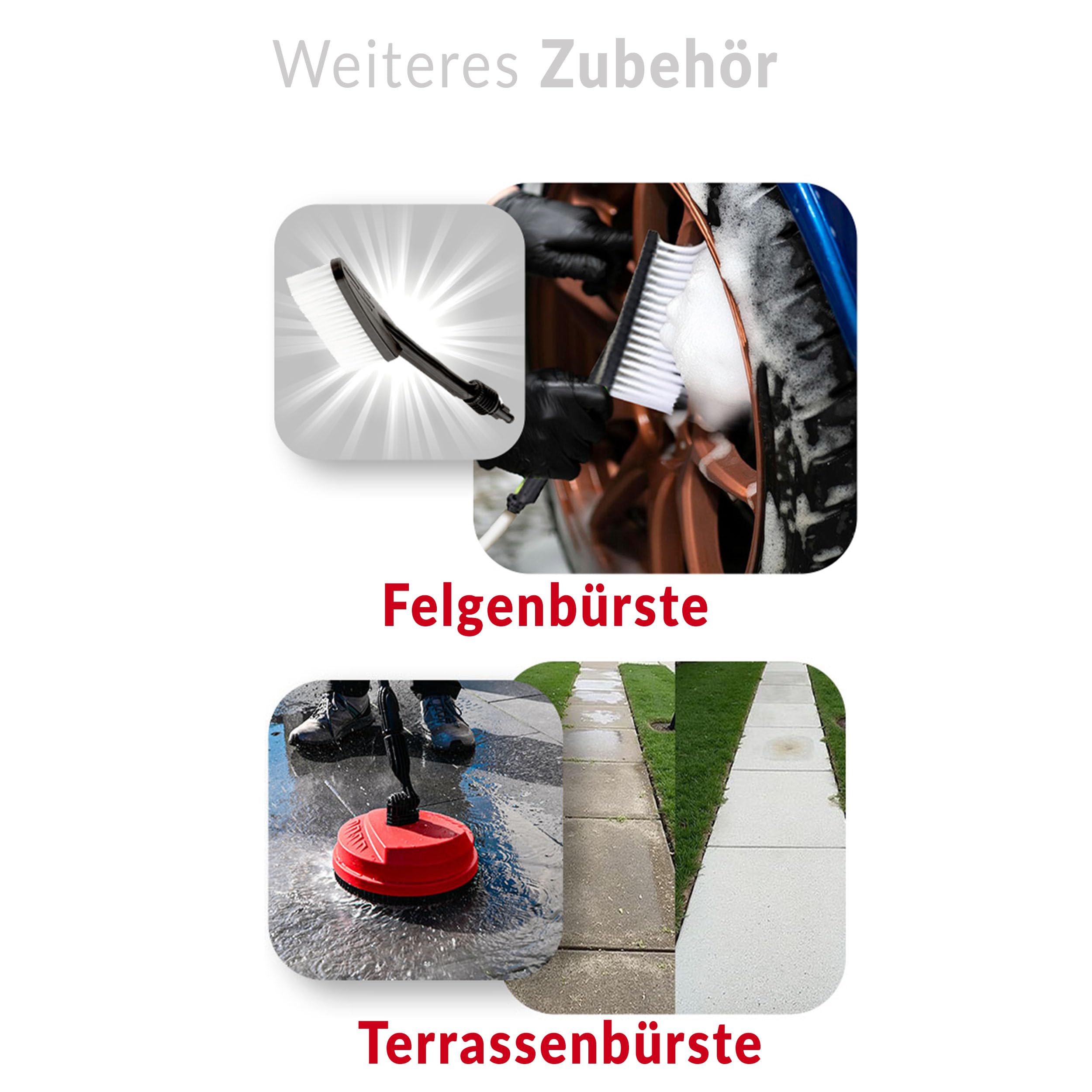 LEHMANN Hudson Hochdruckreiniger mit Aluminiumpumpe, 1800 W, max. 220 bar Druck, 450 l/h Fördermenge, Zubehör - Terrassenbürste, Schaumsprüher, Felgenbürste, Ideal als Auto Hochdruckreiniger