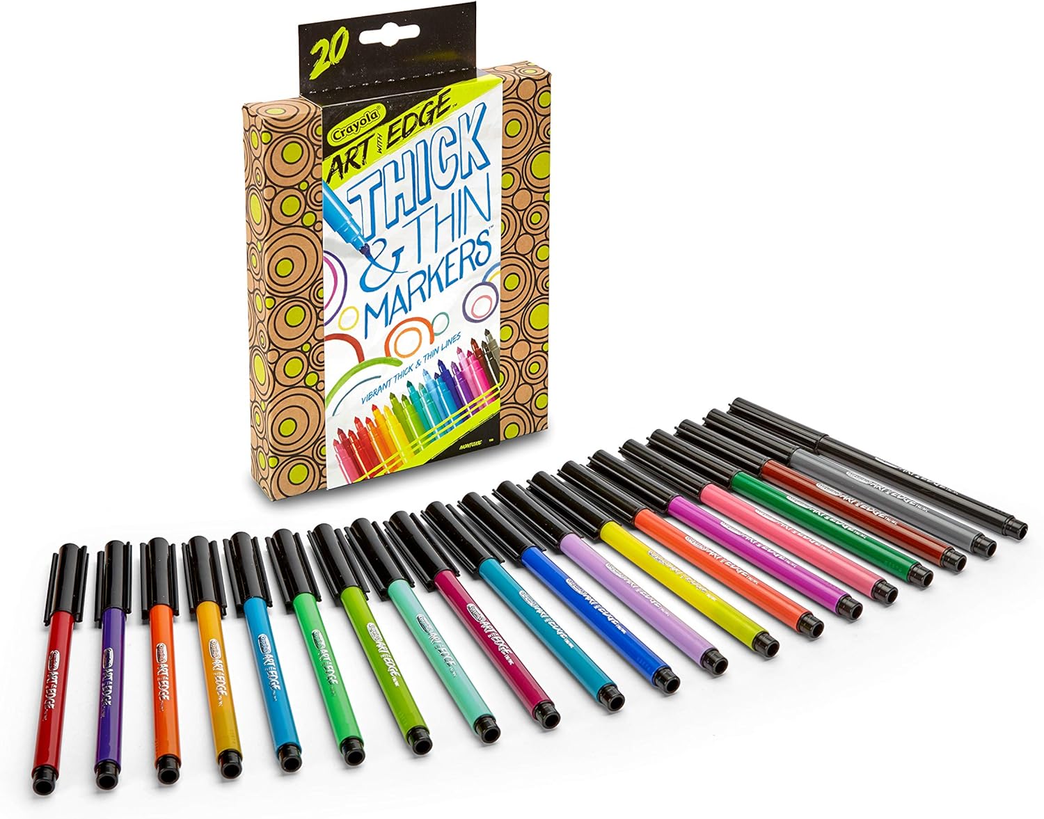 Crayola Thick and Thin Markers, Conical Tip Markers, 20 Count: Toys & Games