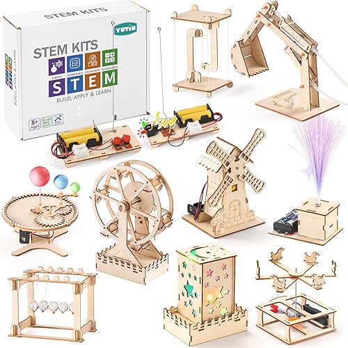 Kits de construcción STEM 10 en 1 para niños, kit de manualidades de madera para niñas de 8 a 12 años, proyectos de experimentos científicos para