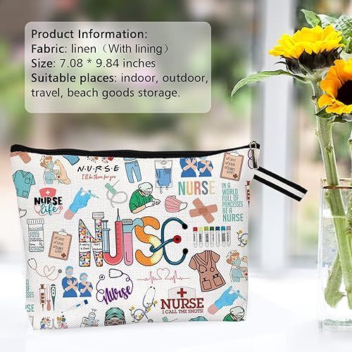 Miniatura 2 de SUNFYCN Bolsa de maquillaje para enfermeras, regalos de agradecimiento para enfermeras, regalos de enfermera para mujeres, graduación de enfermeras,