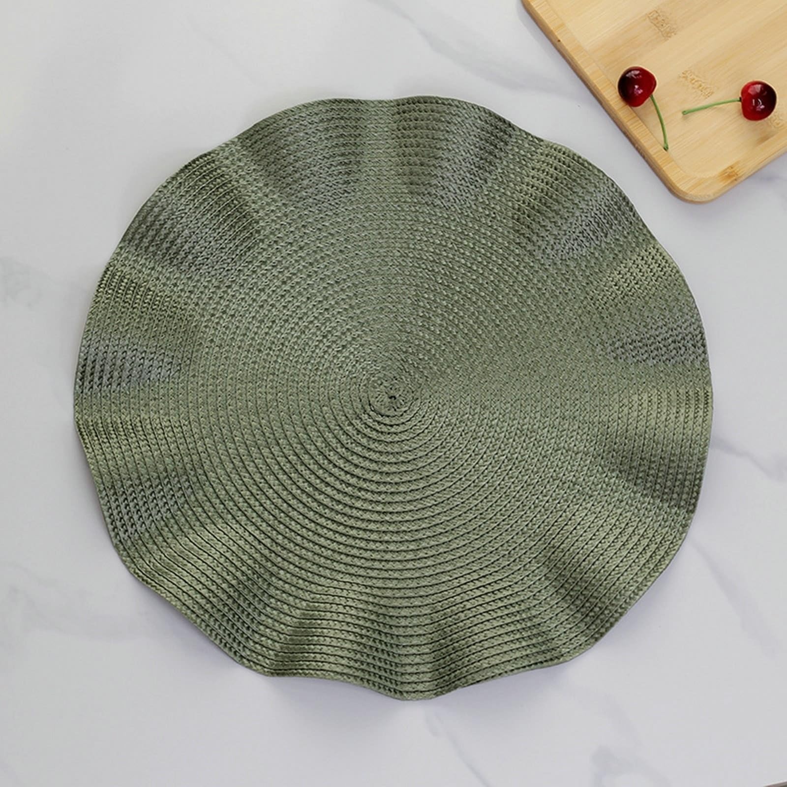 Placemat - Juego de 6 manteles individuales con forma de hoja de loto, 38 cm, para cocina y comedor