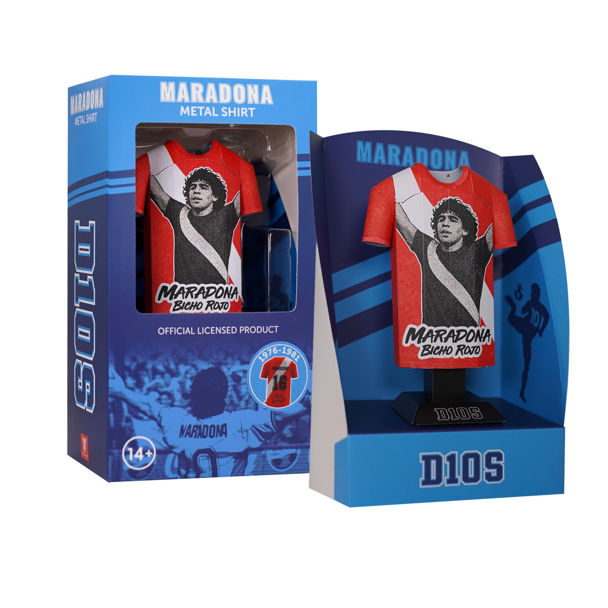 Diego Maradona Retro Metal Football Shirt - Image 3