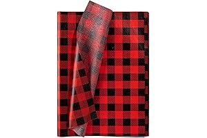 Whaline 120 pcs Buffalo Plaid Christmas Paper for Gift Wrapping