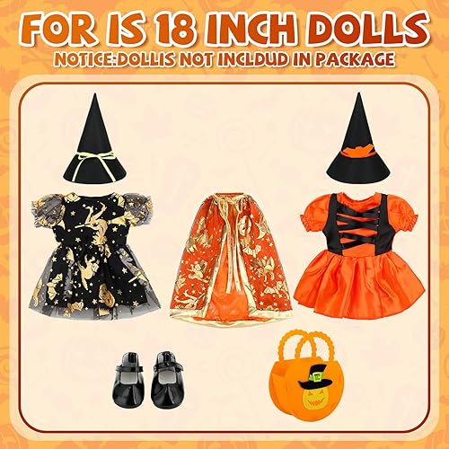 Miniatura 5 de Kajaia 8 piezas de ropa y accesorios navideños de 18 pulgadas para muñeca, vestido, falda, zapatos, traje con horquilla de ciervo de Papá Noel,