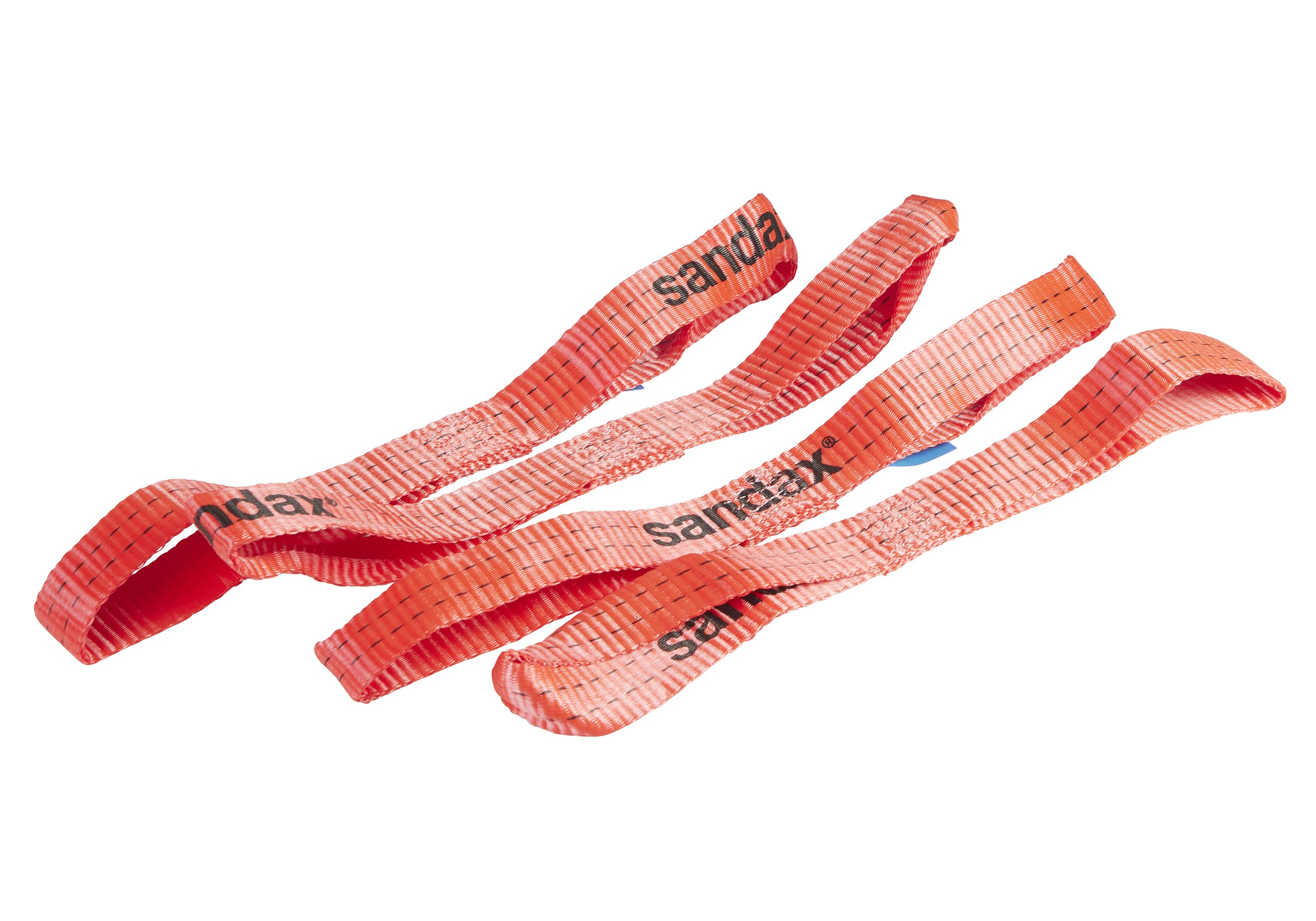 Sandax Zestaw 4 pasów mocujących o długości 6 m i szerokości 35 mm, LC 1000 daN, STF 200 daN, dwuczęściowe pasy mocujące z grzechotką, pasy mocujące z grzechotką do zabezpieczenia ładunku do przyczep