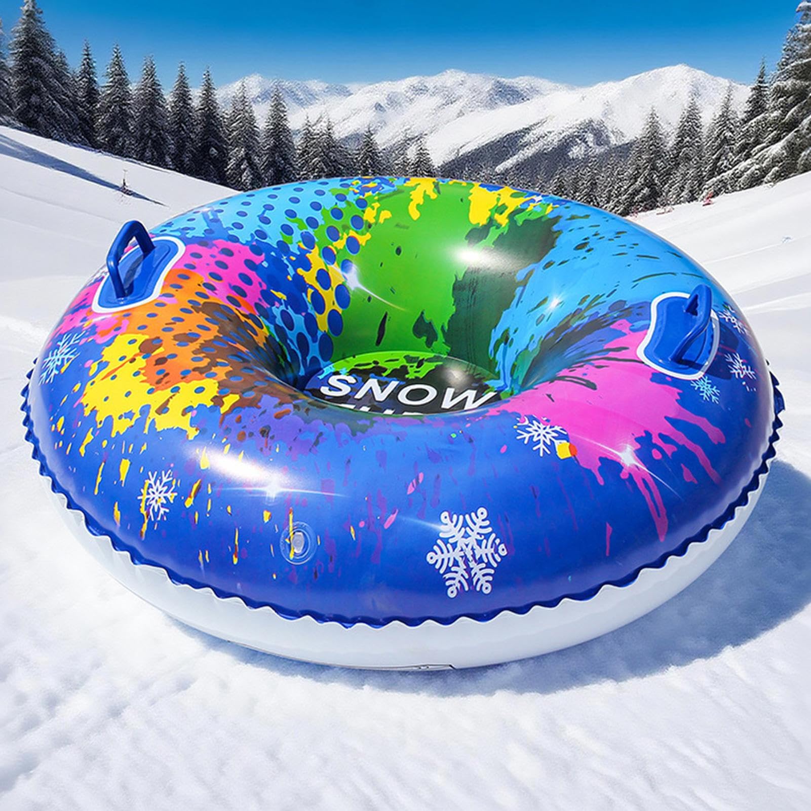 Trineo inflable 87 cm PVC pared gruesa neumáticos nieve niños asas tubo nieve pesado familias