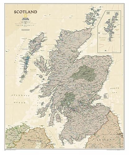 National Geographic Scotland Wall Map - Executive (30 x 36 in) (National Geographic Reference Map)