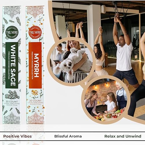 Vista 35 de Trumiri Incense Sticks - Combo Pack of 40 Insence-Sticks - 20 Rose + 20 Lavender - Insenses - Insents - Incents - Inscense - Incence - Incienso