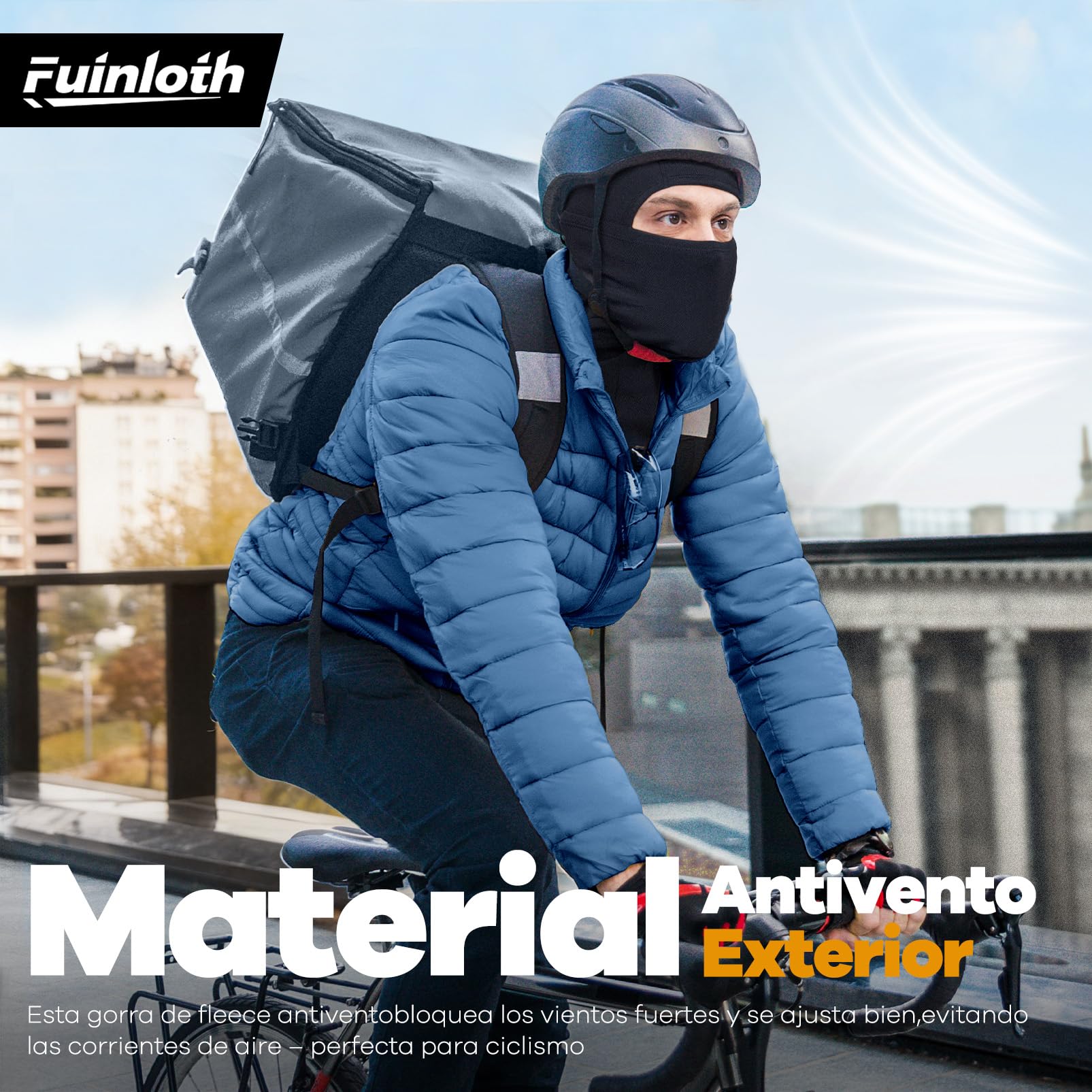 fuinloth Pasamontañas Moto, Invierno Balaclava Anti Viento Termico Sotocasco Esquí Hombre/Mujer