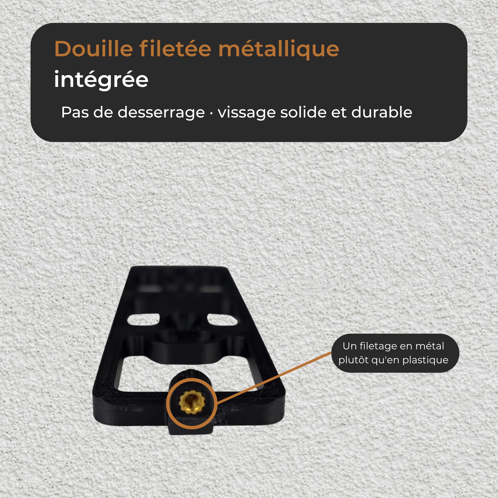Generisch Support mural compatible avec Nuki Keypad 2 et NFC – Housse de protection antivol avec vis de sécurité Torx – Protection contre les intempéries – Finition imitation plâtre - Noir (avec toit