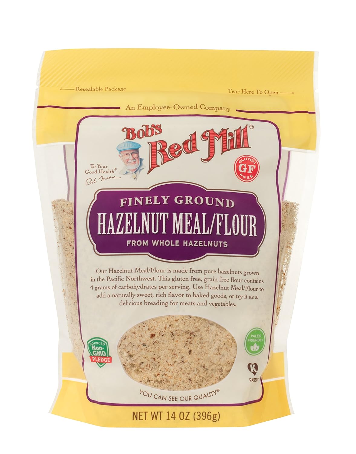 Bob's Red Mill Hazelnut Flour, 14 oz - Gluten-Free, Paleo Grain-Free Nut Flour for Baking, Cookies & Savory Dishes