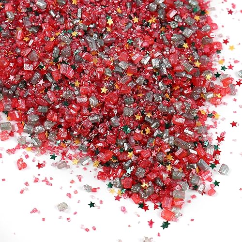 Miniatura 3 de Mezcla de estrellas con purpurina plateada comestible de lijado, chispas de azúcar comestible azul y morado para decoración de pasteles, azúcar de