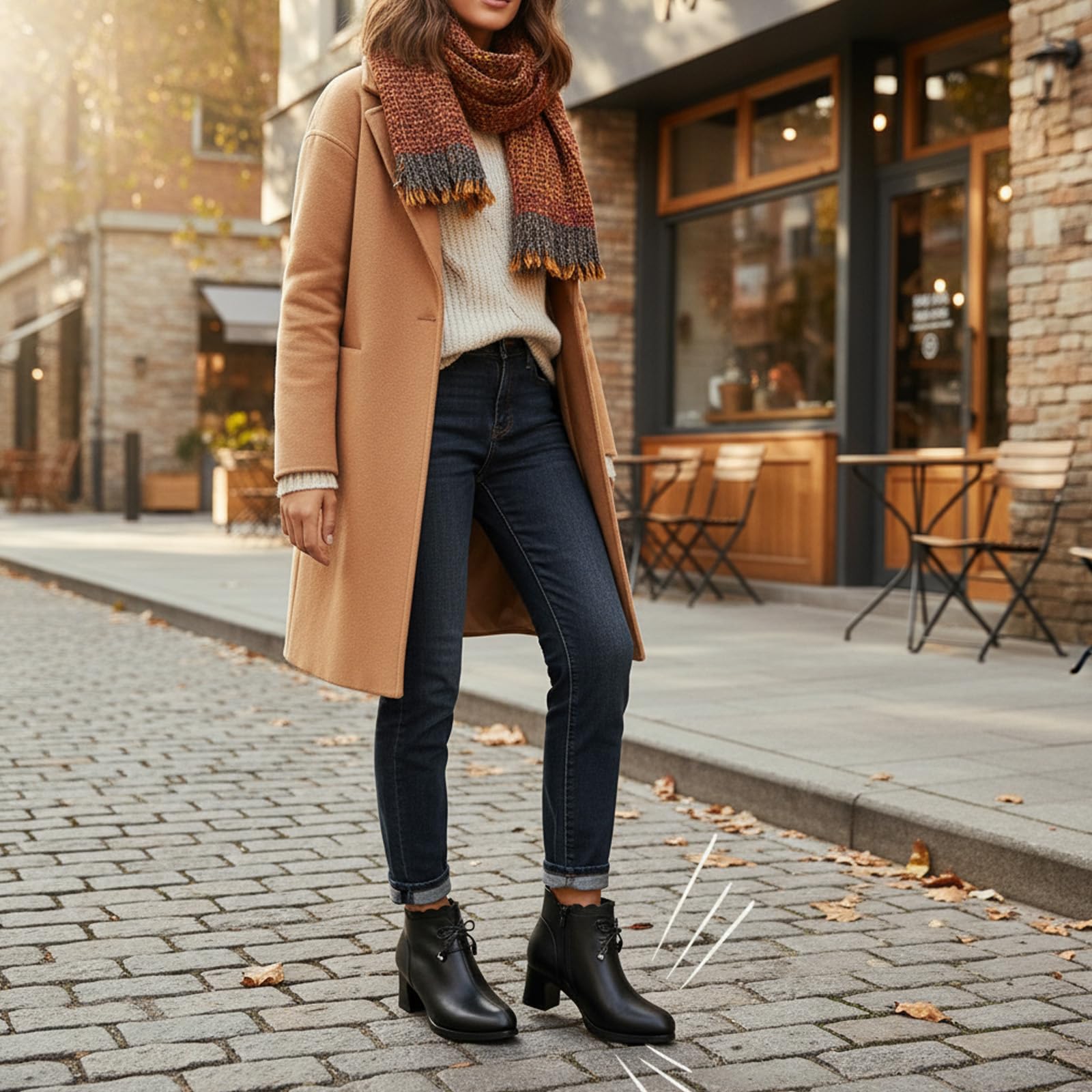 Botines ortopédicos de piel auténtica con cordones para mujer, con plataforma de cuña, botas de invierno cálidas con cremallera lateral y forro de piel