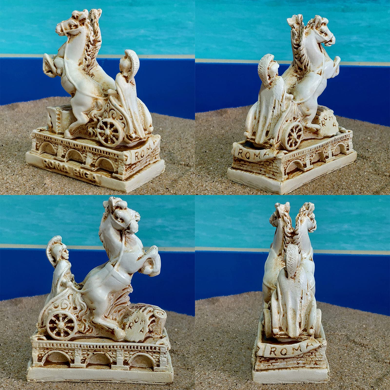 Decorazione Acquario Stile Romano - Lupo Antico In Resina Per Pesci, Rettili E Terrari, Handmade 7.6x6.6x4.1cm - Foto 11