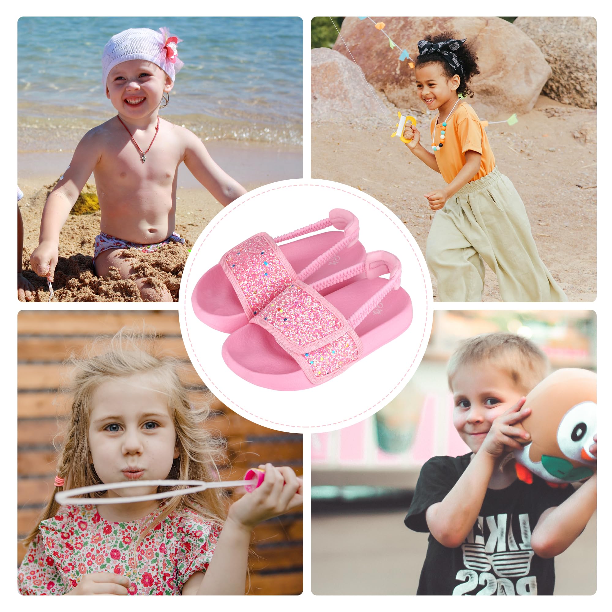 Youecci Badelatschen Mädchen Badeschlappen Sommer Jungen Hausschuhe Flache Kinder Badeschuhe Rutschfest Leicht Dusch Strand Kinder Sandalen 20-31