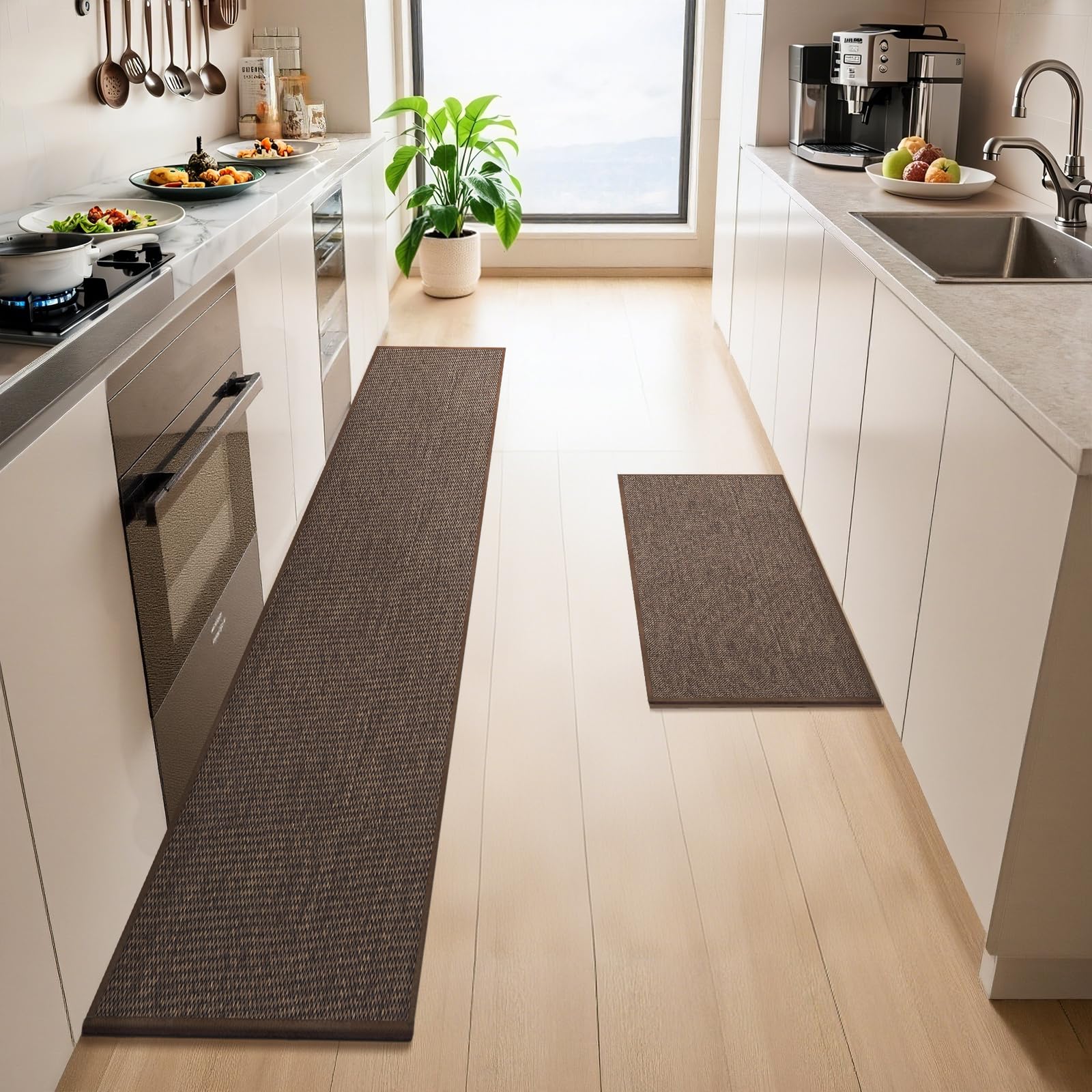 LEKEEPGO Alfombra Cocina Lavable Antideslizante 43.5x200cm, Alfombras Cocina Lavable, Alfombra Pasillo Larga, Tapete Cocina, Absorbente Alfombra para Cocina, Comedor, Lavadero, Pasillo, Gris — view 17