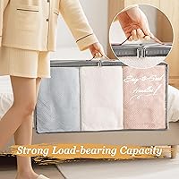 Vista 9 de Criusia Under Bed Storage Bins with Clear PVC Lids – 2 Pack Large Underbed Organizers with Heavy-Duty Handles, Reinforced with 800G PP Panels & 80G