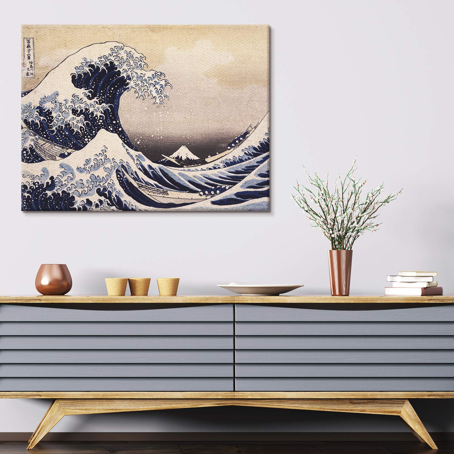 PICANOVA Katsushika Hokusai The Great Wave Off Kanagawa 120x80cm Premium Afdruk Op Canvas Wanddecoratie Een Houten Frame Gespannen Als Modern Galerijkunstwerk Kollektie Klassieke Kunst 657944166