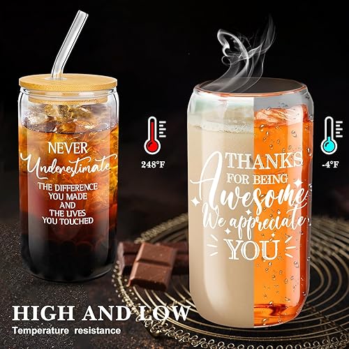 Miniatura 3 de Juego de 6 regalos de agradecimiento a los empleados, regalos de agradecimiento para el equipo de trabajo de Navidad, vasos de vidrio de cerveza en