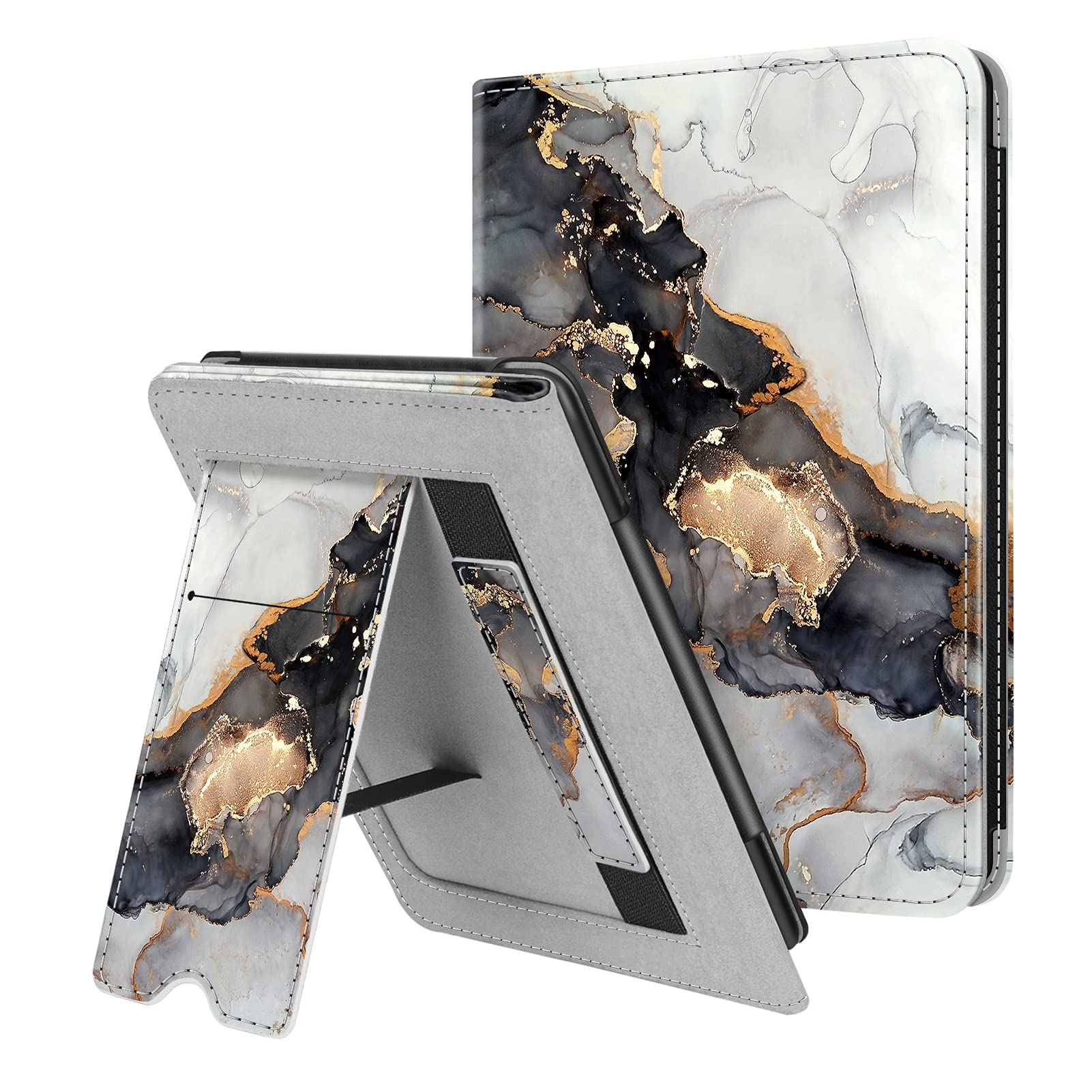 Fintie Stand Case for 6" Kindle Paperwhite (Fits 10th Generation 2018 and All Paperwhite Generations Prior to 2018) - Premium PU Leather Sleeve Cover with Card Slot and Hand Strap, Cloudy Marble-image-35