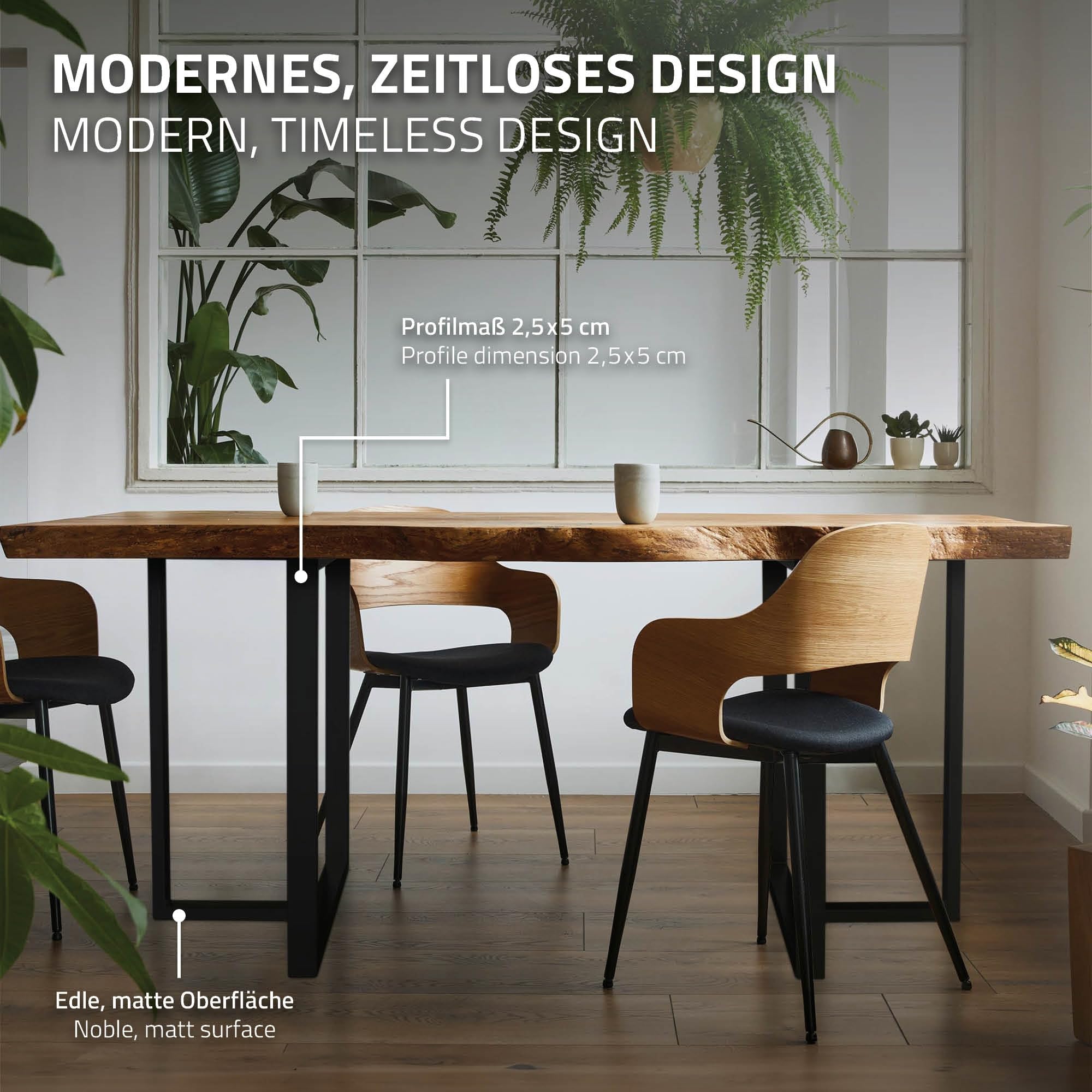 ML-Design Set 2X Base de Mesa en T 60 x 72 cm Soporte Negro Mate de Metal Acero Recubierto de Polvo Bastidor para Escritorio Pata para Consola Sostén para Tablero Pie Armazón Diseño Industrial