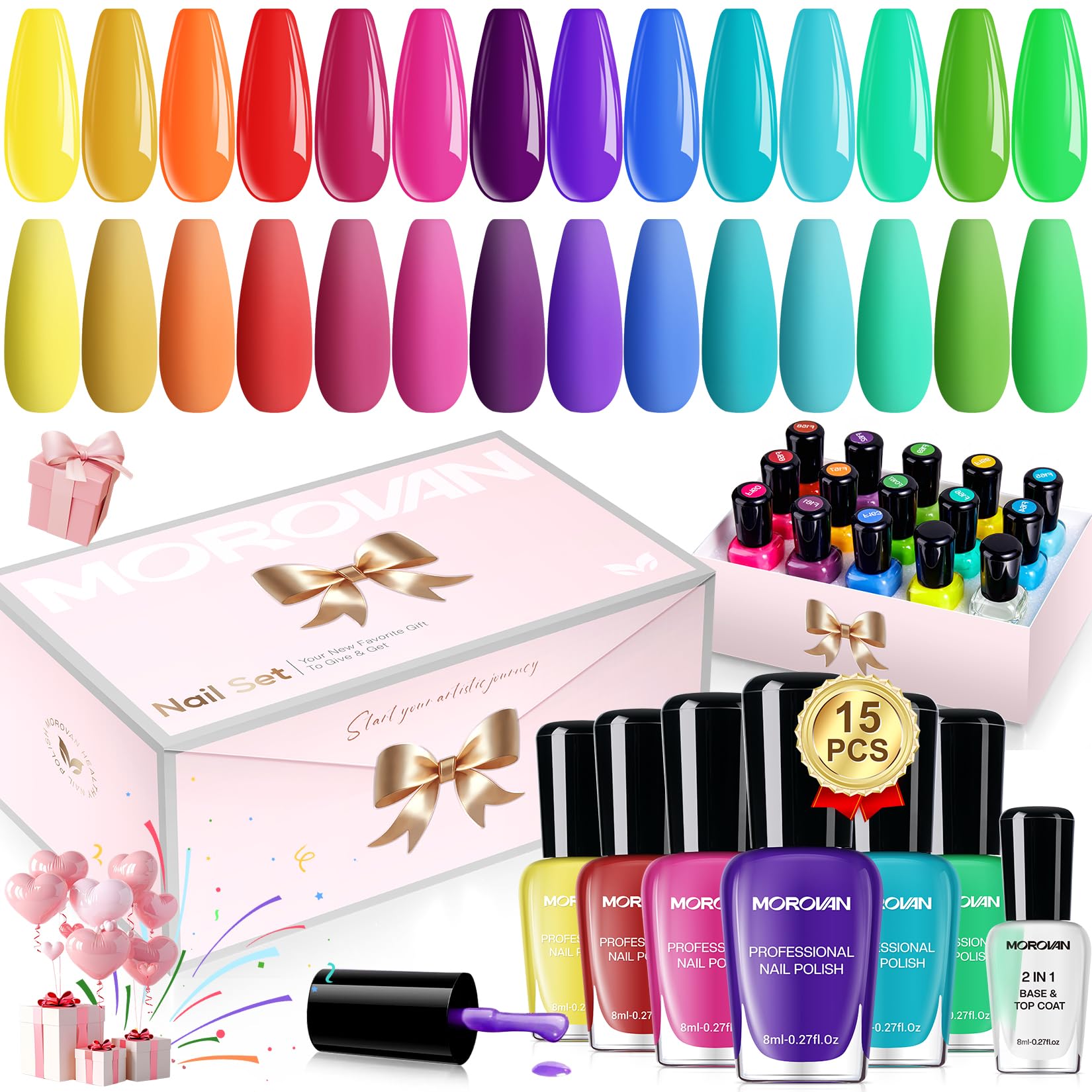 Morovan Nail Polish Set Fingernail: 2026 Nail Gift Kit