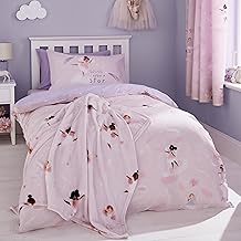Catherine Lansfield Dancing Fairies Reversible Junior Duvet Cover Set with Pillowcases Pink