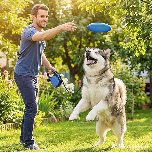 Miniatura 7 de Segarty Correa retráctil de 26 pies para perros de 66 libras a 110 libras, correa resistente de 26.2 ft con soporte para bolsa de excrementos, plomo