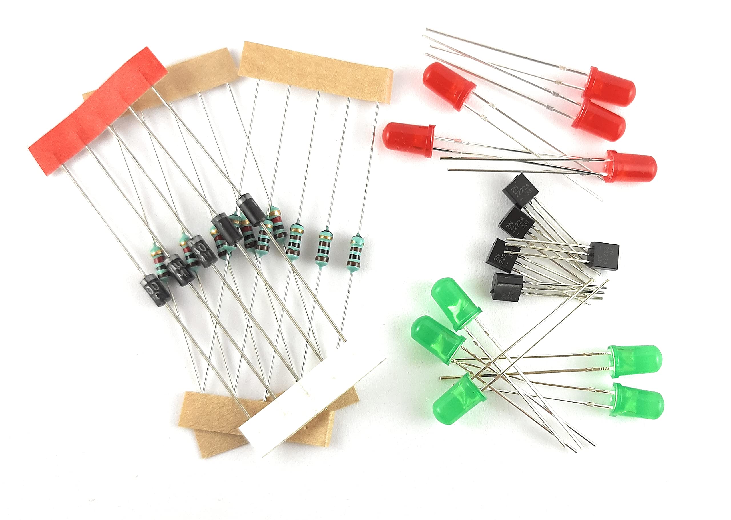 SME COM4A Combo Pack of 5 pics 1N4007 Diode 5 pics 2N2222A NPN Transistor, 5 pics 1K and 5 pics 100 ohm Resistor, 5 pics Red led, 5 pics Green led (B09ZQ2N4GF) Amazon Price History, Amazon Price Tracker