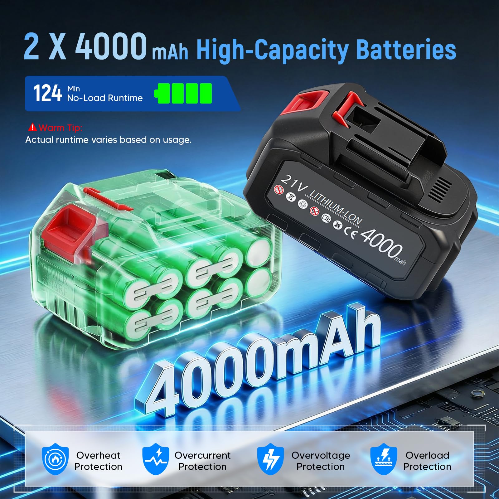 Podadora de pértiga inalámbrica 4 en 1, mini motosierra sin escobillas de 6 y 8 pulgadas con 2 baterías de 4000 mAh, alcance de 4,6 m, herramienta de jardinería para poda y corte de ramas