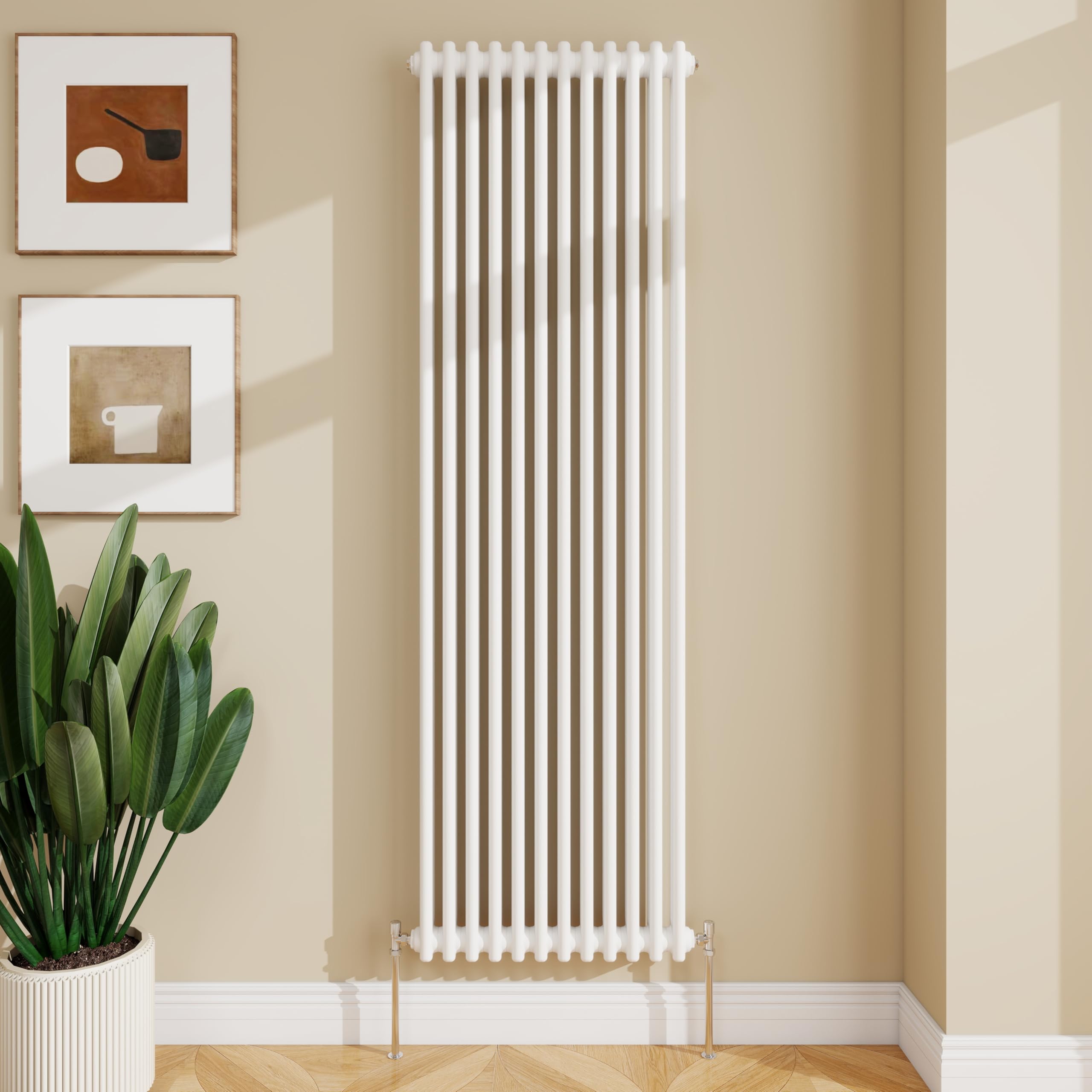 Sline Sanitary White 1800X560mm Cast Iron Style Traditional 2 Column Vertical Central Heating Radiator