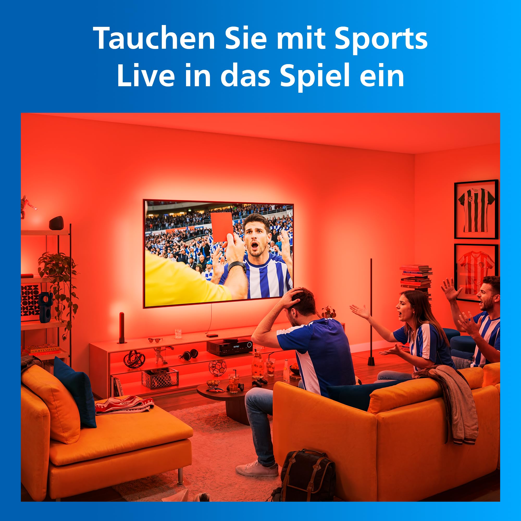 Philips Smart Lighting HDMI 2.1 Sync Box 8K mit TV-Hintergrundbeleuchtung, 55–65 Zoll, RGBIC LED-Lightstrip, Schn. Bildwiederh., Anpassb. Licht, Einf. Install., TV, Film, Games, HDMI-Eing. Erforderl.