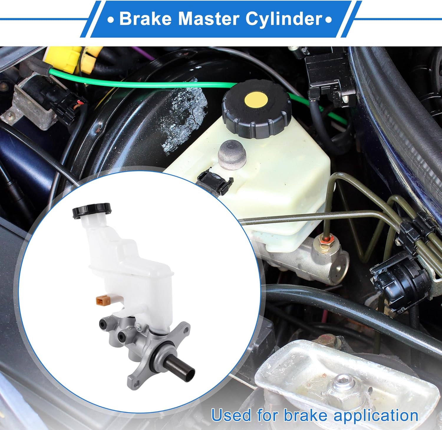 Brake Master Cylinder with Reservoir No.585101R100 for Kia Rio 2011-2017 Hydraulic Master Cylinder Silver Tone,White Aluminum Alloy,Plastic 1 Pc
