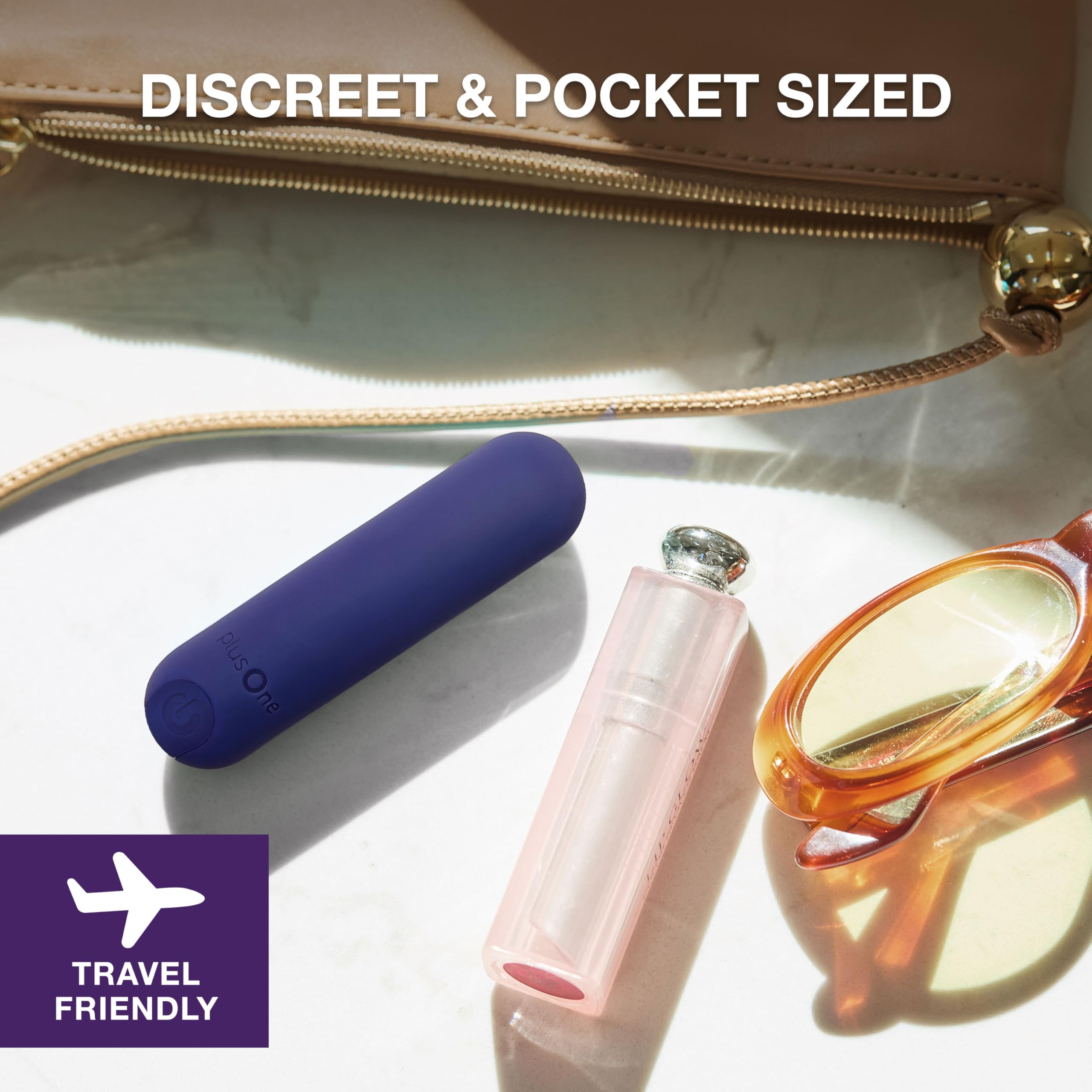 plusOne Bullet Vibrante Viola per Stimolazione Esterna, Giocattolo Sessuale Stimolante da 3 Pollici per Donne, Impermeabile, Silenzioso e Discreto con 10 Modalità di Vibrazione