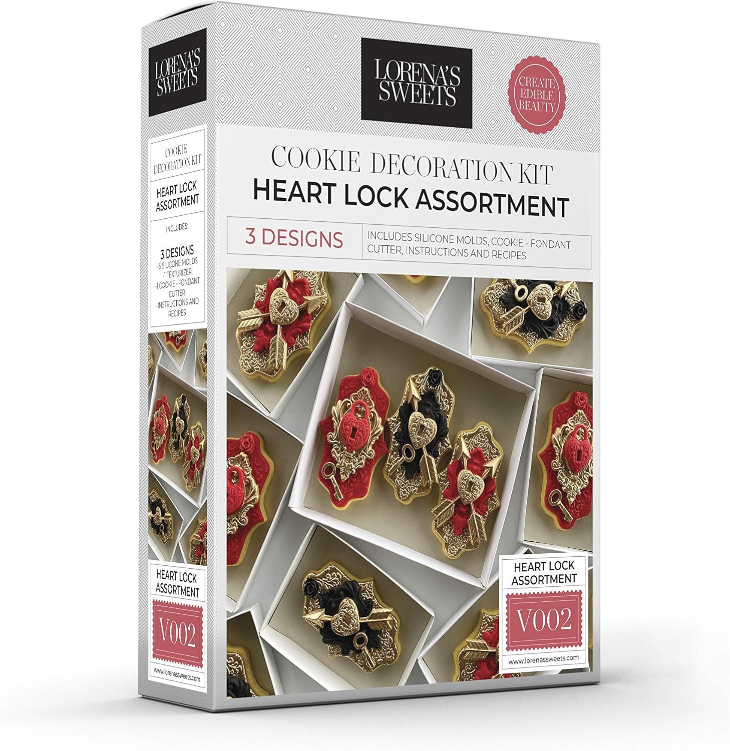 Lorena's Sweets Cookie Decoration Kit Heart Lock Assortment